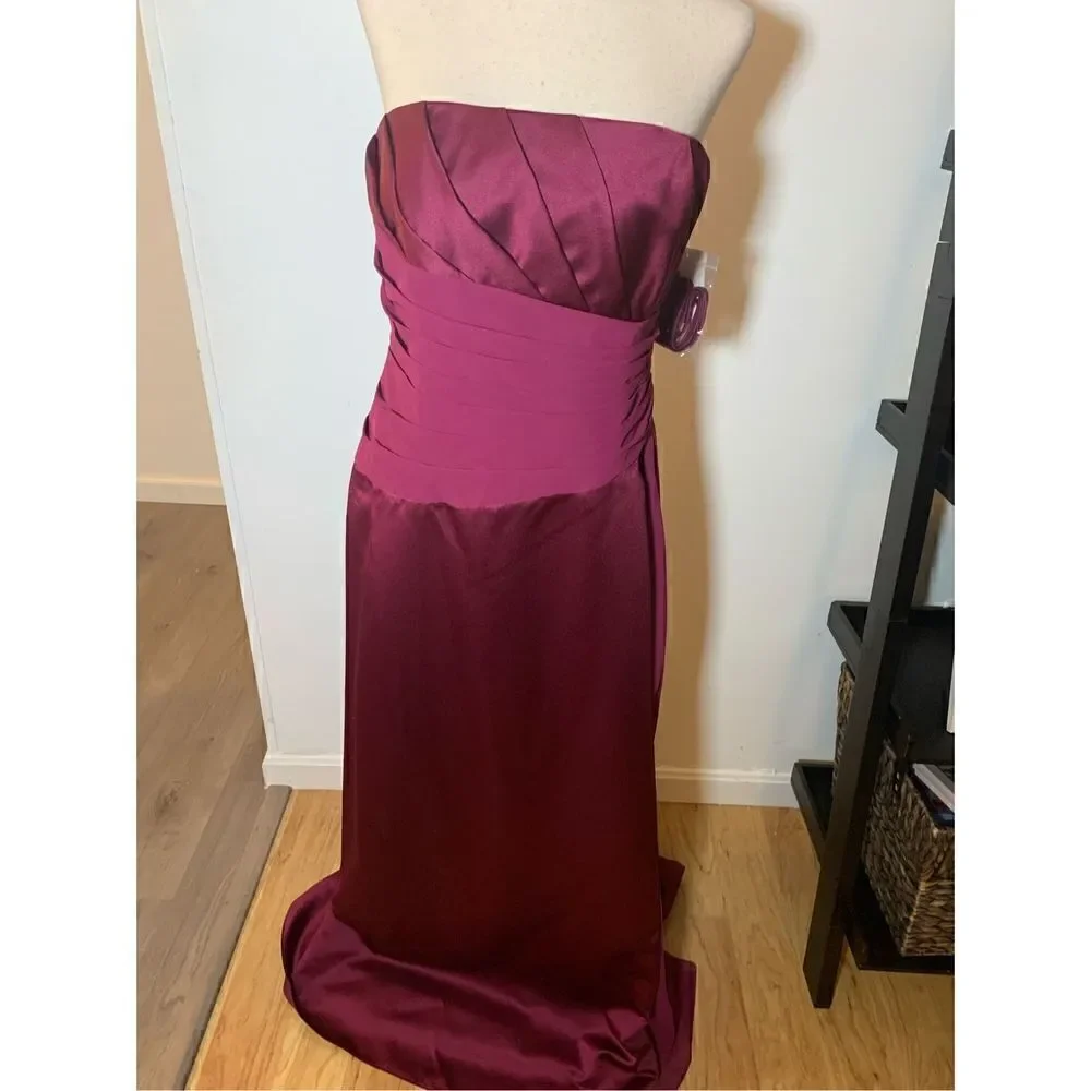 Davids bridal bridesmaid dress/made of honor/mother of the bride color sangaria